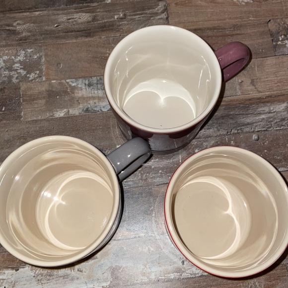 3 Le Creuset coffee mugs purple, grey, red new with tags. Has some small marks. - Picture 5 of 5